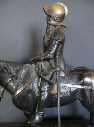 Cuirassier à cheval.Bronze 19e Siècle