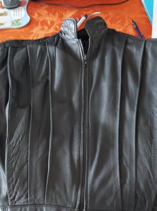 Blouson cuir noir