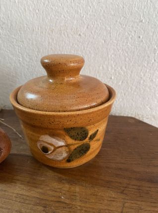 Sucrier en grès fleuri St Amand .