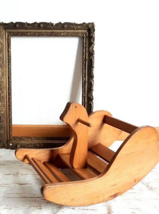 Cheval à bascule en pin scandinave, 1960