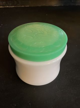 Joli pot vide Lancôme vintage verre opaque