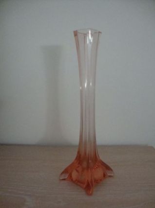 Soliflore en verre soufflé vintage orange