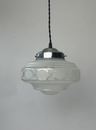 SUSPENSION ANCIENNE VINTAGE EN VERRE  