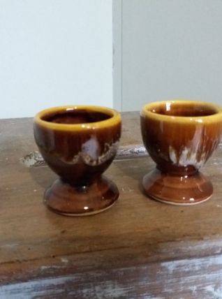 2 coquetiers céramique flammée