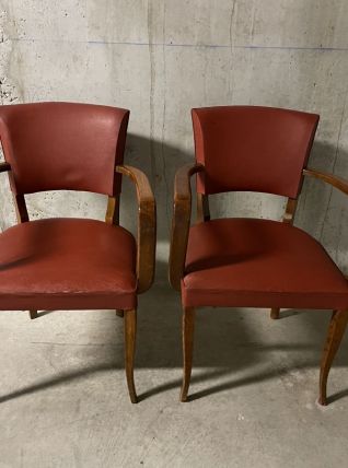 Paire de fauteuils bridge années 50