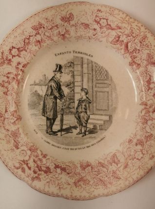 Rare Assiette Illustrée Les Enfants Terribles Creil Et Monte