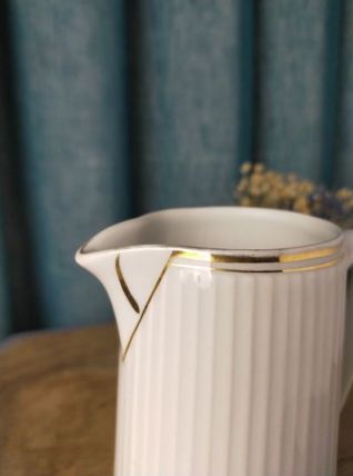 Petit pot porcelaine blanche cannelée CNP