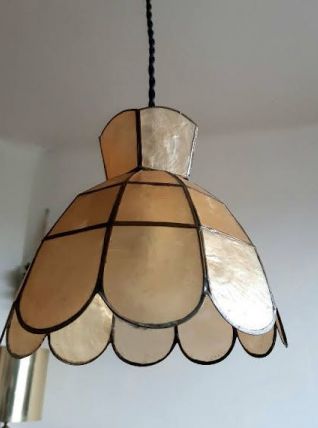 Suspension en nacre mordorée vintage 