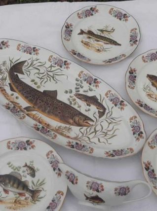 service complet poissons vintage