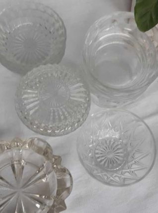 setde coupelles en verre vintage