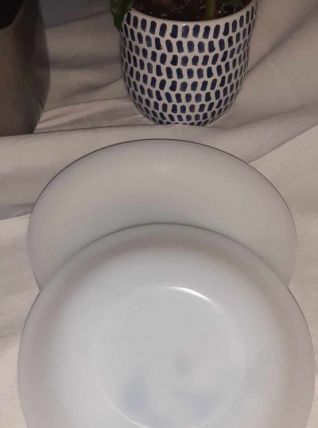 5 assiettes a dessert arcopal modele marguerites