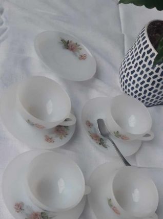 Service tasses et soucoupe arcopal collection rose de france