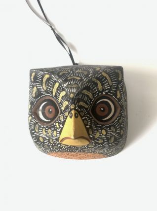 Trophée mural Hibou en bois peint