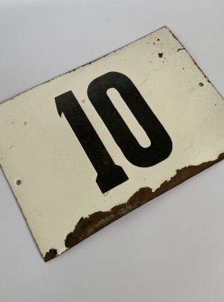 ANCIENNE GRANDE PLAQUE DE RUE SOVIETIQUE NUMERO “10” vintage