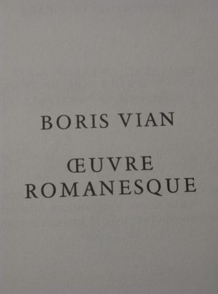 lot de 6 volumes Boris Vian Numérotée