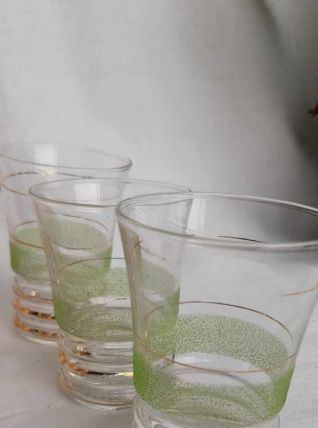 lot de 6 verres granite vintage