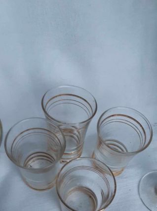 6 petits verres vintage annee 1950