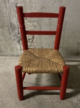 Chaise paillée enfant