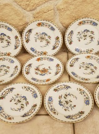 12 assiettes à dessert porcelaine de Limoges DAMON