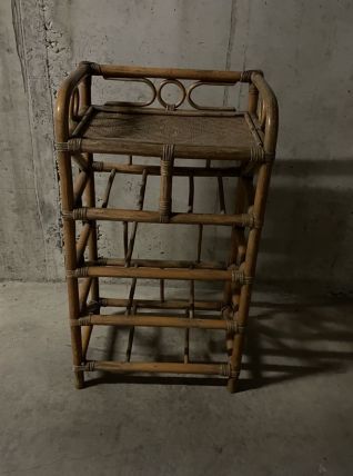 Etagère en rotin années 60