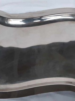 plateau argent laiton retro annees 1960