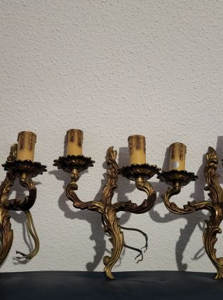 3 Appliques murales laiton ou bronze Bossini