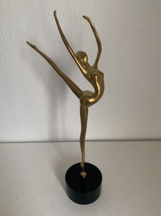 Statuette vintage 1990 danseuse étoile laiton ballet - 45 cm