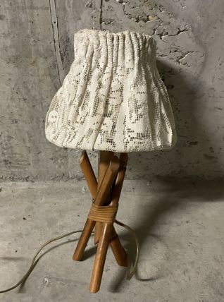 Lampe en rotin années 60
