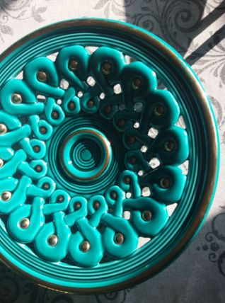 Coupe à fruits Verceram barbotine vert éméraude 37cm