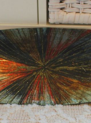 Grand Plat en verre - Long. 46 cm ! - Art Déco