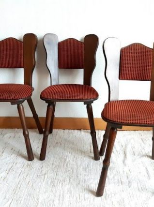 Chaises brutalistes vintage de montagne
