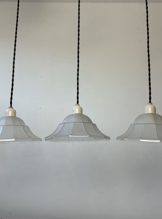 LOT 3 ANCIENNES SUSPENSIONS ART-DECO 