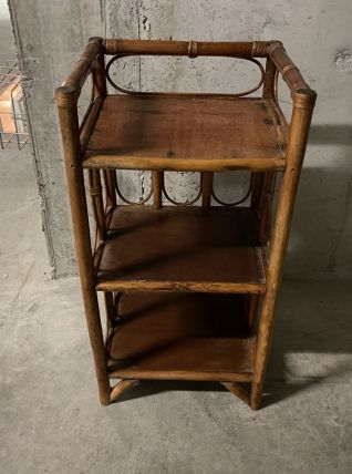 Etagère en rotin années 60