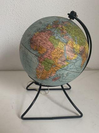 Globe vintage 1960 terrestre verre Perrina - 24 cm 