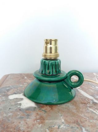 Pied de lampe en céramique Art Déco en forme de bougeoir