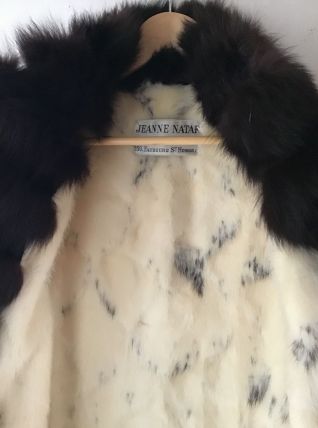 Manteau vintage long vison et hermine