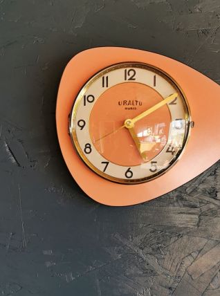 Horloge formica vintage pendule murale silencieuse Uralto