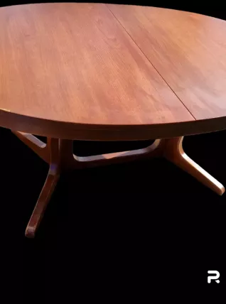 Table baumann ovale à rallonges vintage