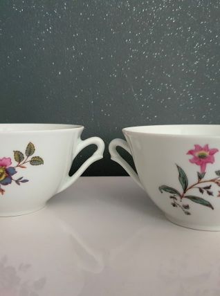 2 tasses porcelaine de Sologne 