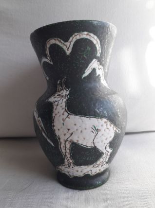 Vase vintage au décor original signé italy