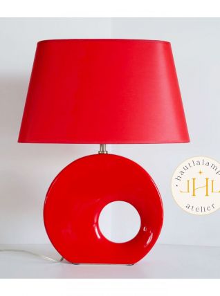 Lampe DRIMMER rouge abat-jour amovible