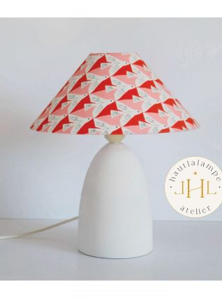 Petite lampe avec pied en céramique finition mate et abat-jo