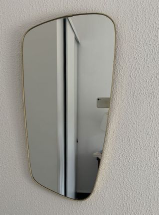 Miroir vintage 1960 rétroviseur asymétrique - 68 x 34 cm