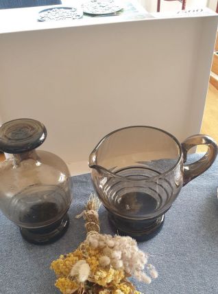 Carafe et Pichet en verre fumé