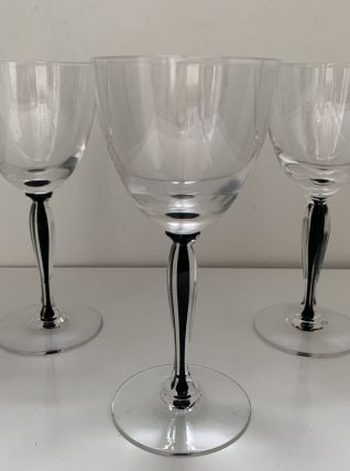 Set de 3 verres en cristal estampillé "Cristal France"