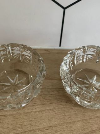 Paire de salerons en cristal