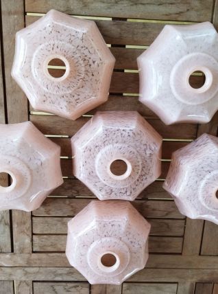 Opalines en verre de Clichy rose