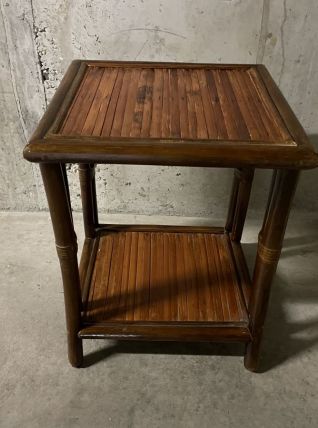 Bout de canapé en rotin années 70