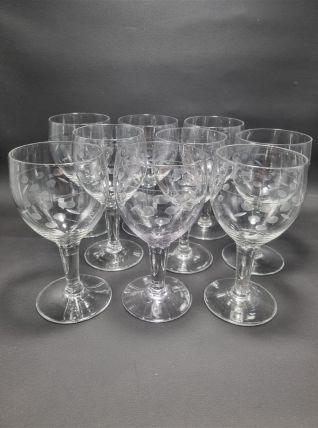 Série de 9 verres à pied