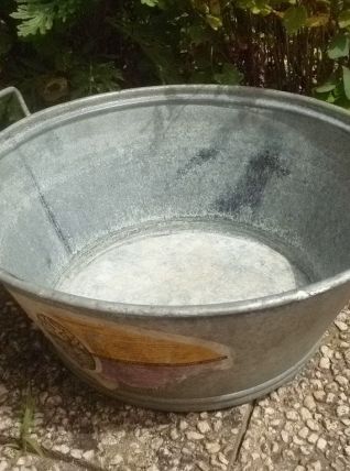 bassine en zinc galvanisé , vintage
